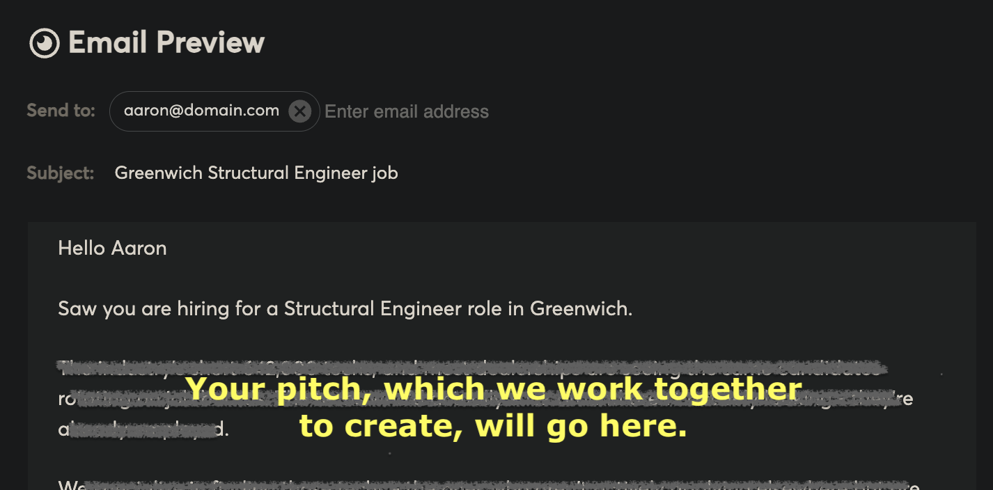 Example of personalised email outreach